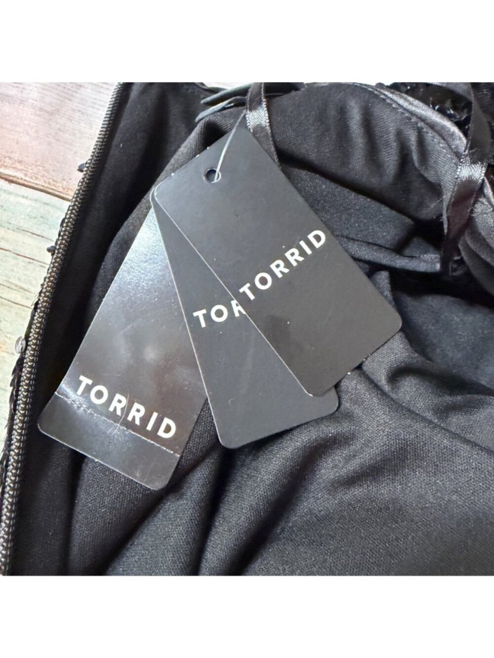 Torrid Black Sequin Surplice Mini Dress Size 22 Long Sleeve and Pockets New - Picture 6 of 12
